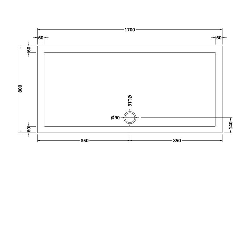 Rectangular Shower Tray 1700 x 800mm