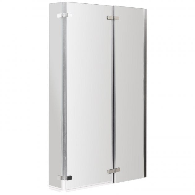 Crawford Pacific L-Shaped Double Hinged Bath Screen 1400mm H x 810mm W - 6mm Glass