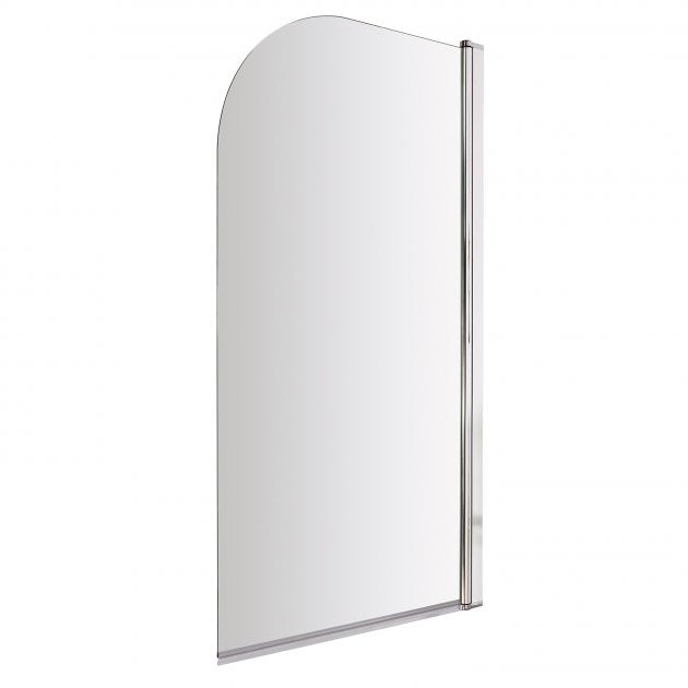 Crawford Pacific Polished Chrome Profile Round Top Hinged Bath Screen 1430mm H x 790mm W - 6mm Glass