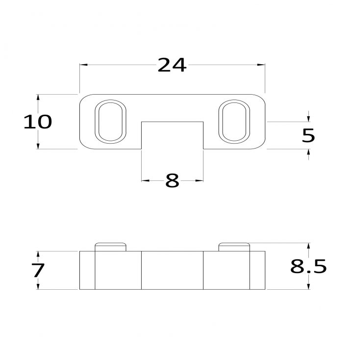 Black Wetroom Screen Support Foot